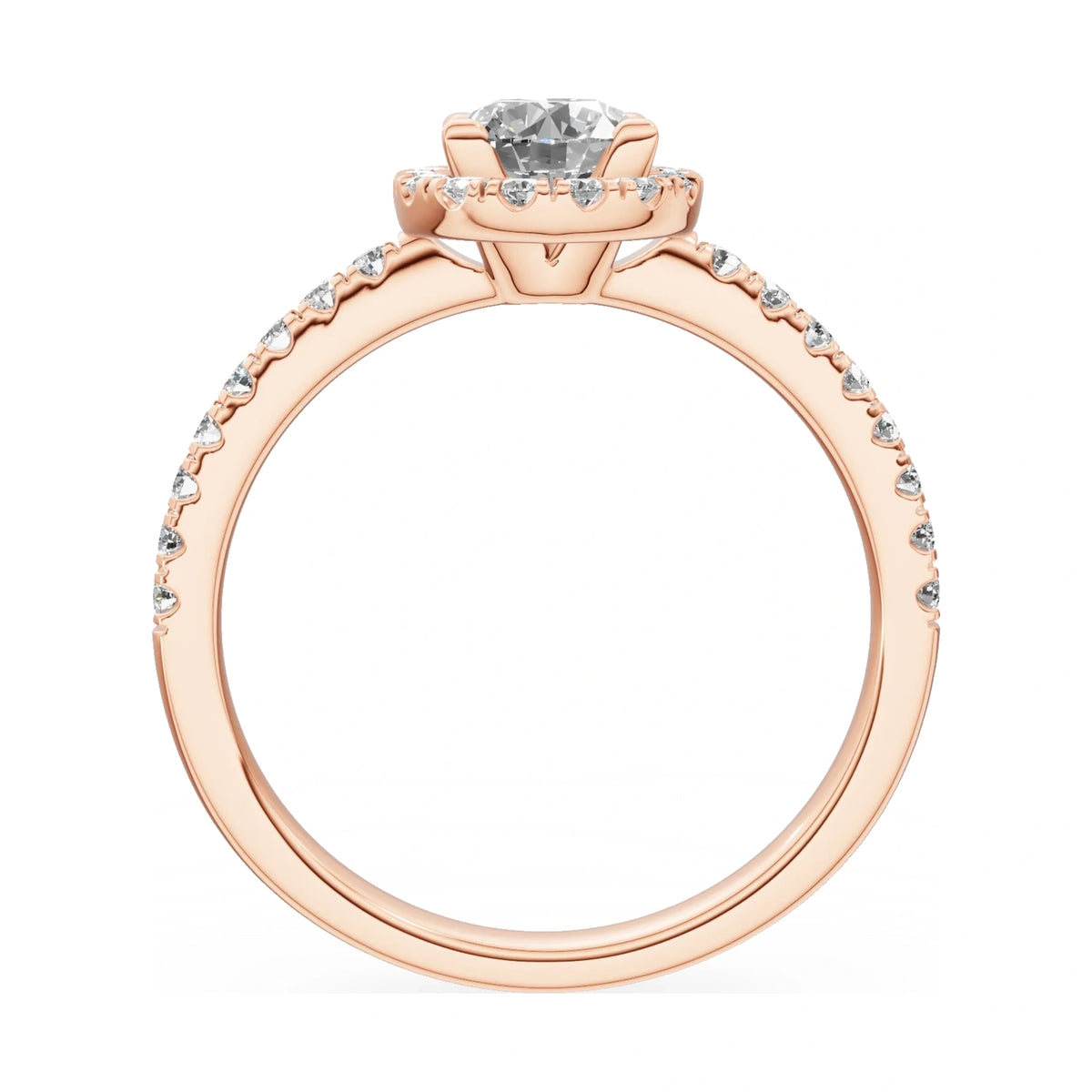 GREMARI Seven Icon round-cut natural diamond engagement ring in 14K rose gold, 0.50 ct