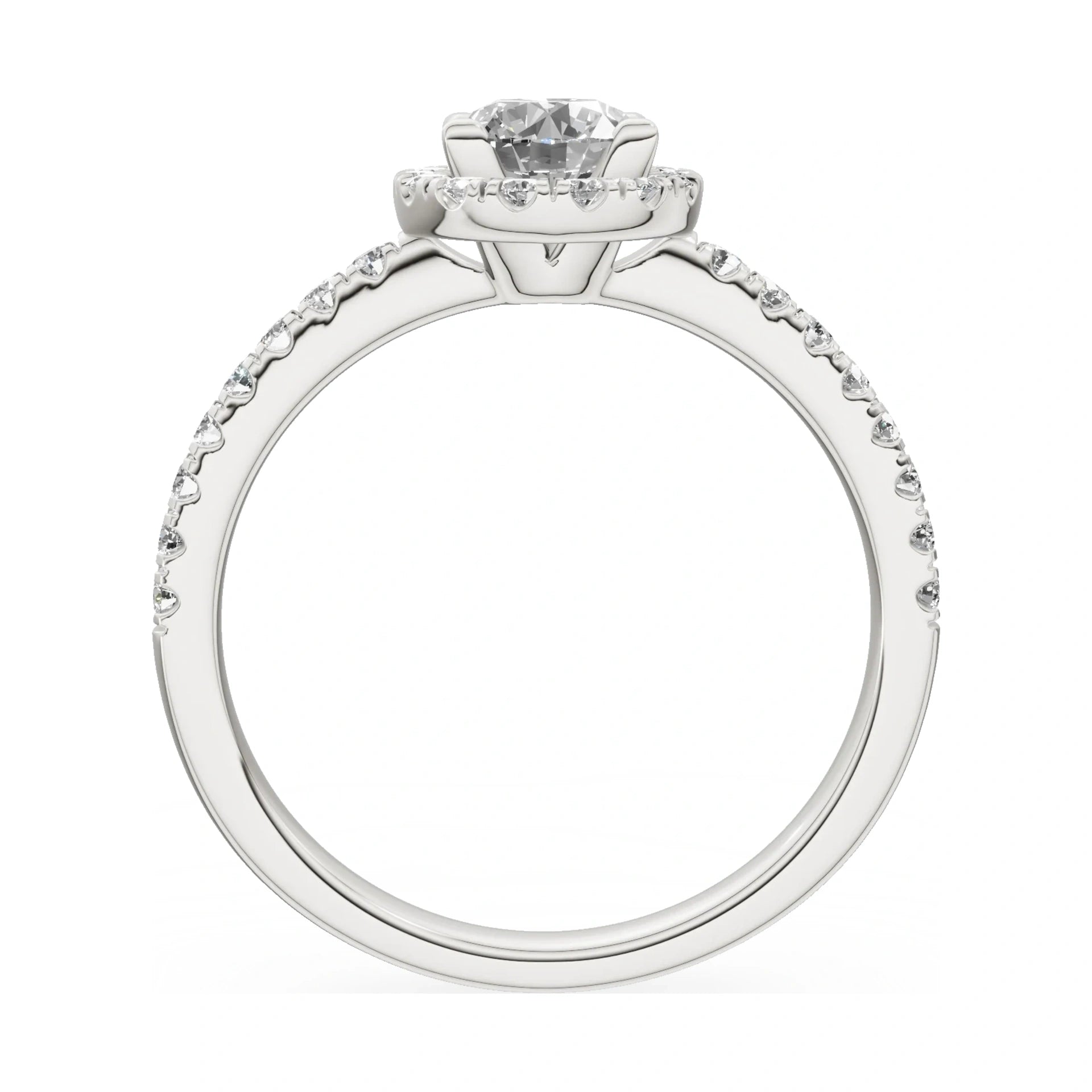 GREMARI Seven Icon round-cut natural diamond engagement ring in 14K white gold, 0.50 ct