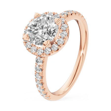 1.00 ct round-cut natural diamond GREMARI Seven Icon engagement ring in 14K rose gold