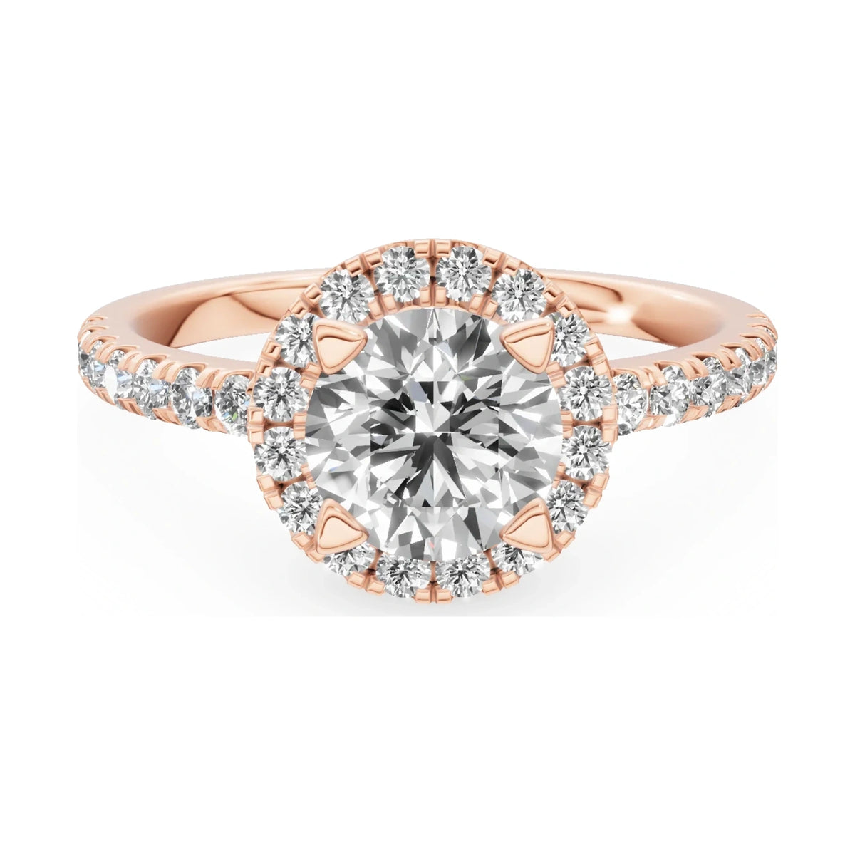 GREMARI Seven Icon 14K rose gold engagement ring with 1.00 ct round-cut natural diamond