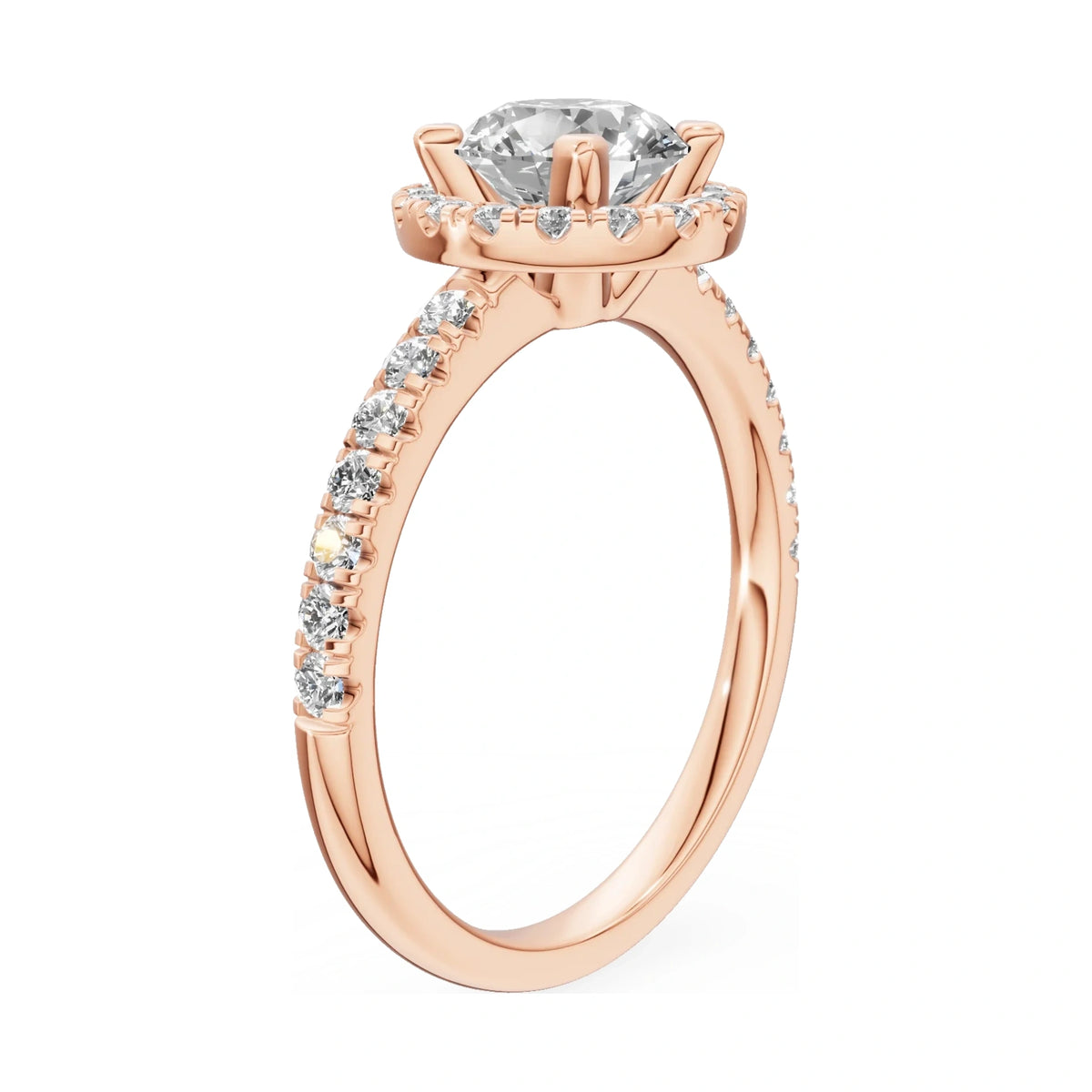 14K rose gold GREMARI Seven Icon ring with 1.00 ct round-cut natural diamond