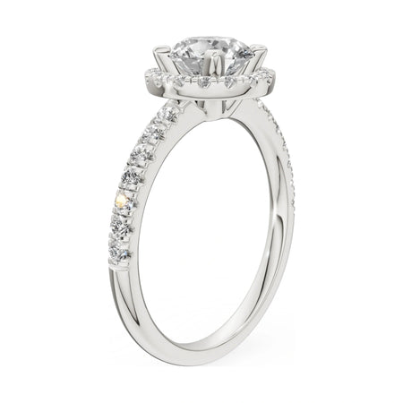14K white gold GREMARI Seven Icon ring with 1.00 ct round-cut natural diamond