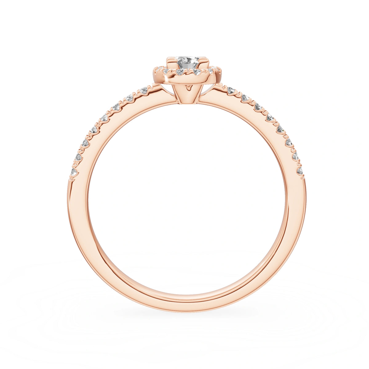 Gremari Seven Icon zásnubní prsten z růžového zlata s 0,15 ct lab-grown diamantem – Oval