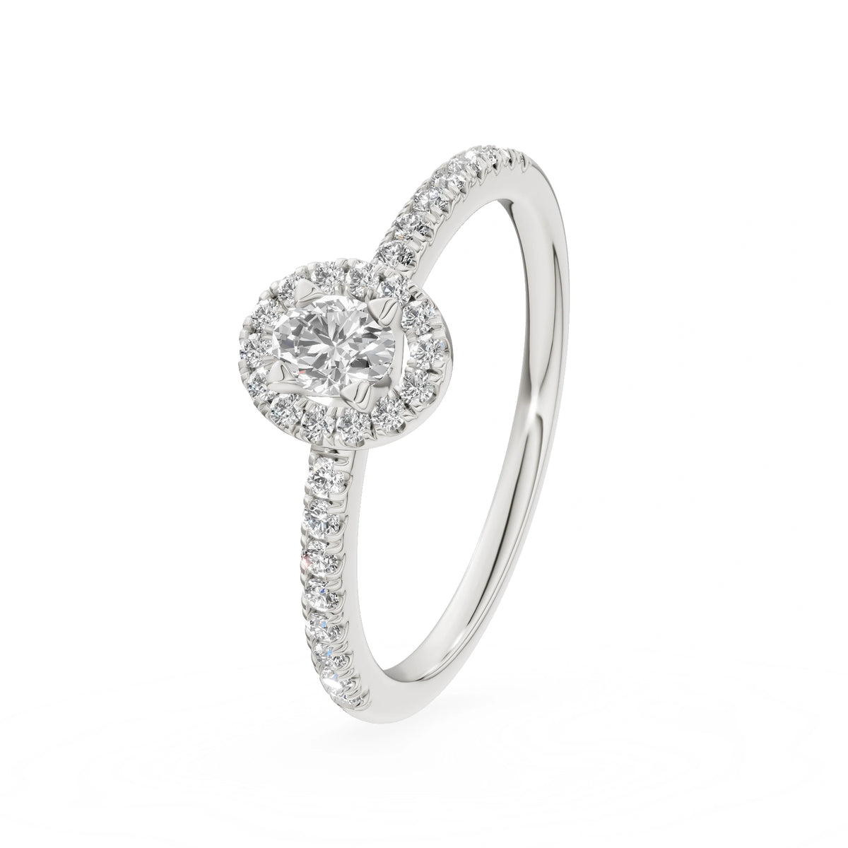 Gremari Seven Icon zásnubní prsten z bílého zlata s 0,15 ct lab-grown diamantem – Oval