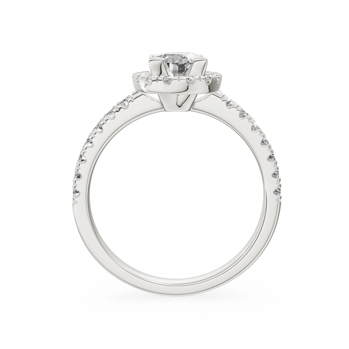 Gremari Seven Icon zásnubní prsten z bílého zlata s 1,00 ct lab-grown diamantem – Oval