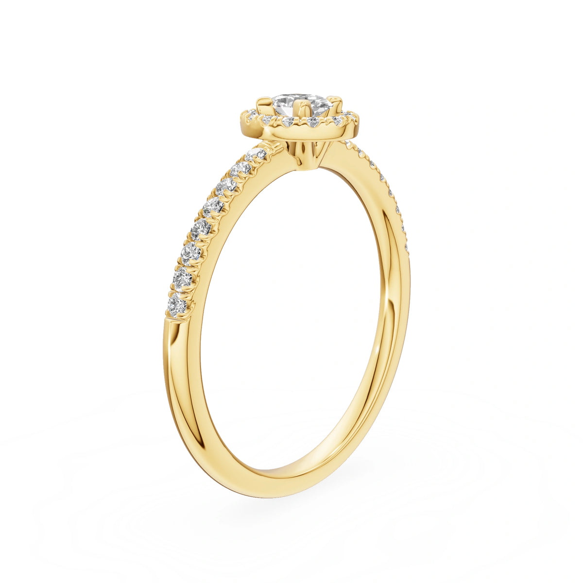 Gremari Seven Icon zásnubní prsten ze žlutého zlata s 0,15 ct lab-grown diamantem – Oval