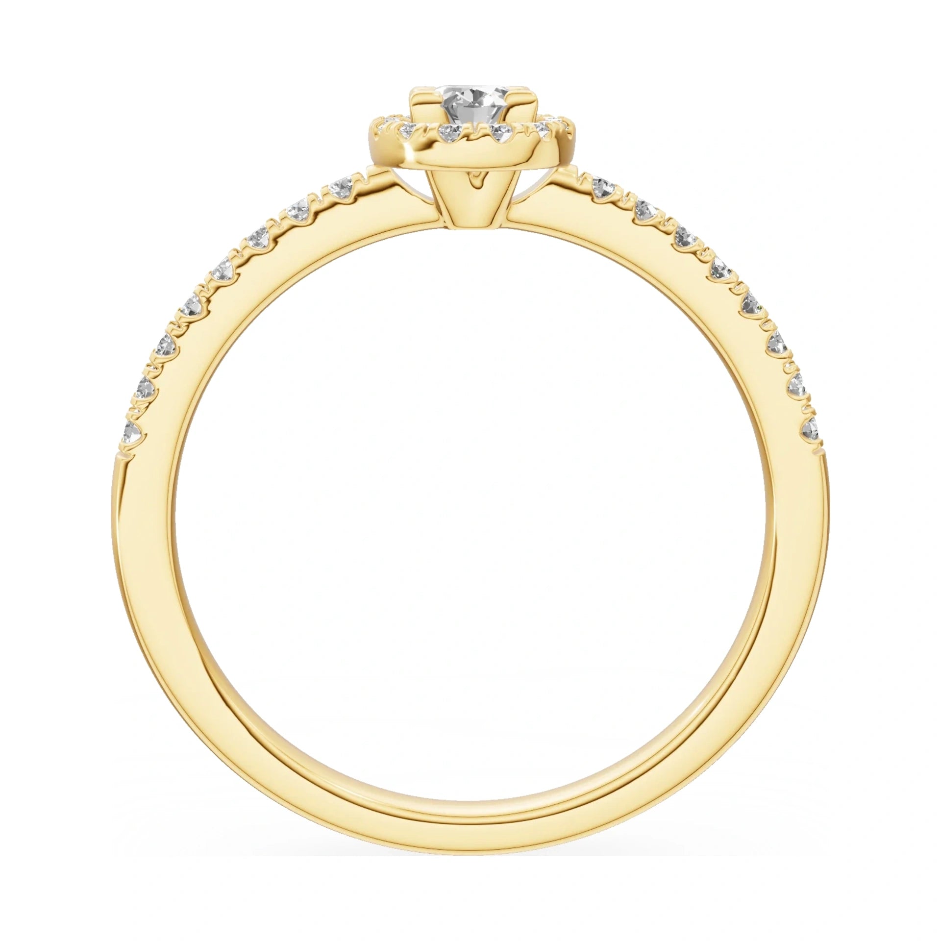GREMARI Seven Icon oval-cut natural diamond engagement ring in 14K yellow gold, 0.15 ct