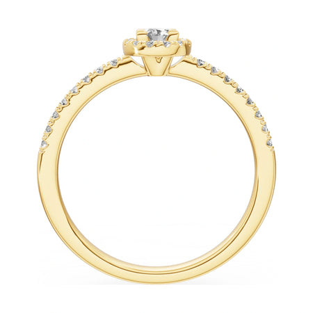 GREMARI Seven Icon oval-cut natural diamond engagement ring in 14K yellow gold, 0.15 ct