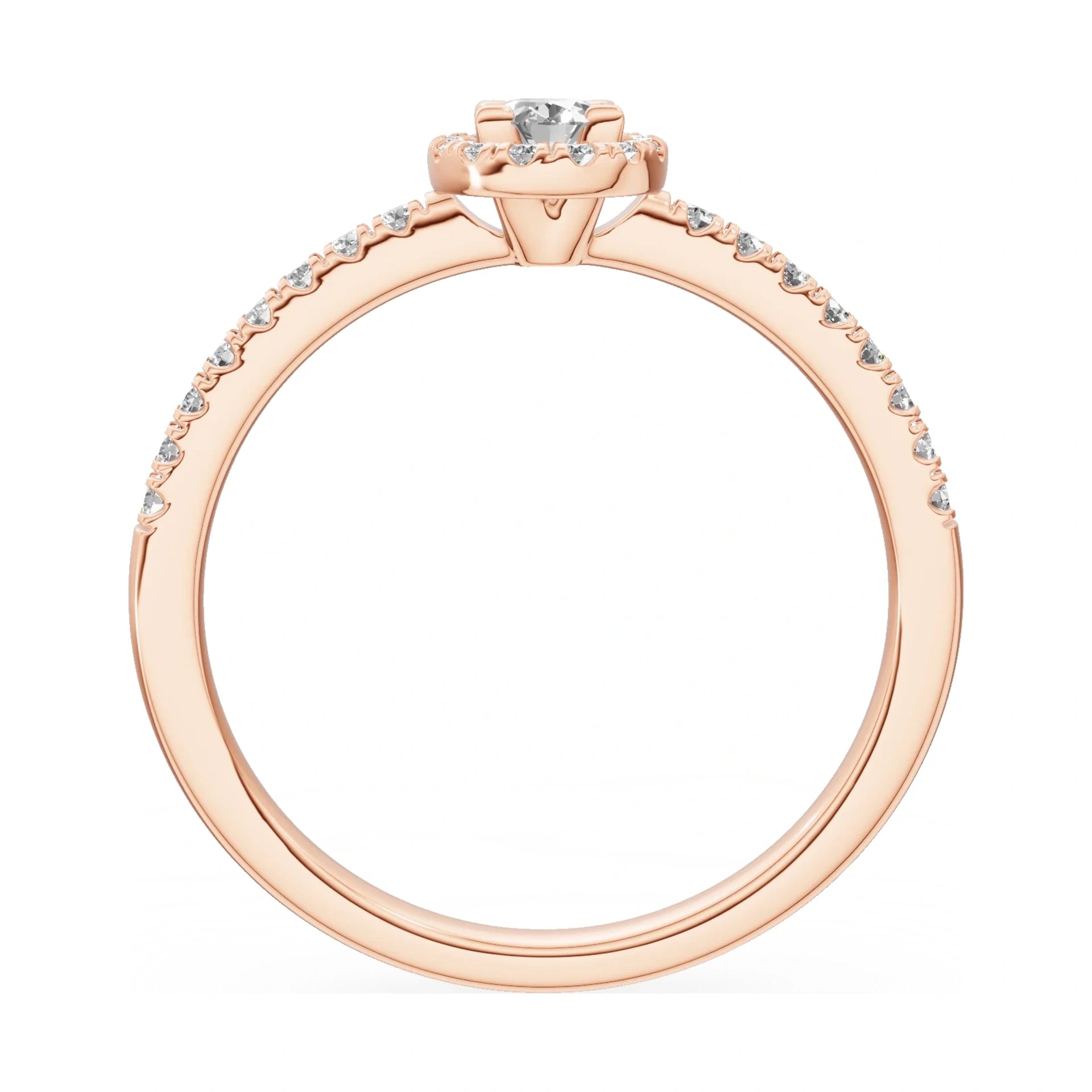 GREMARI Seven Icon oval-cut natural diamond engagement ring in 14K rose gold, 0.15 ct