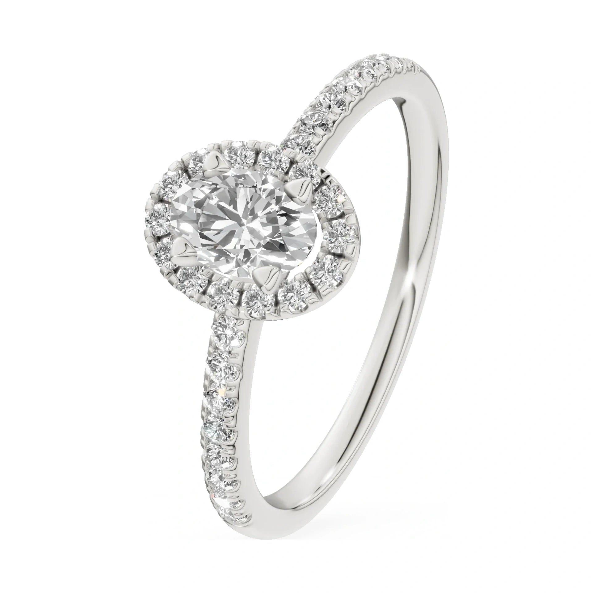 0.30 ct oval-cut natural diamond GREMARI Seven Icon engagement ring in 14K white gold