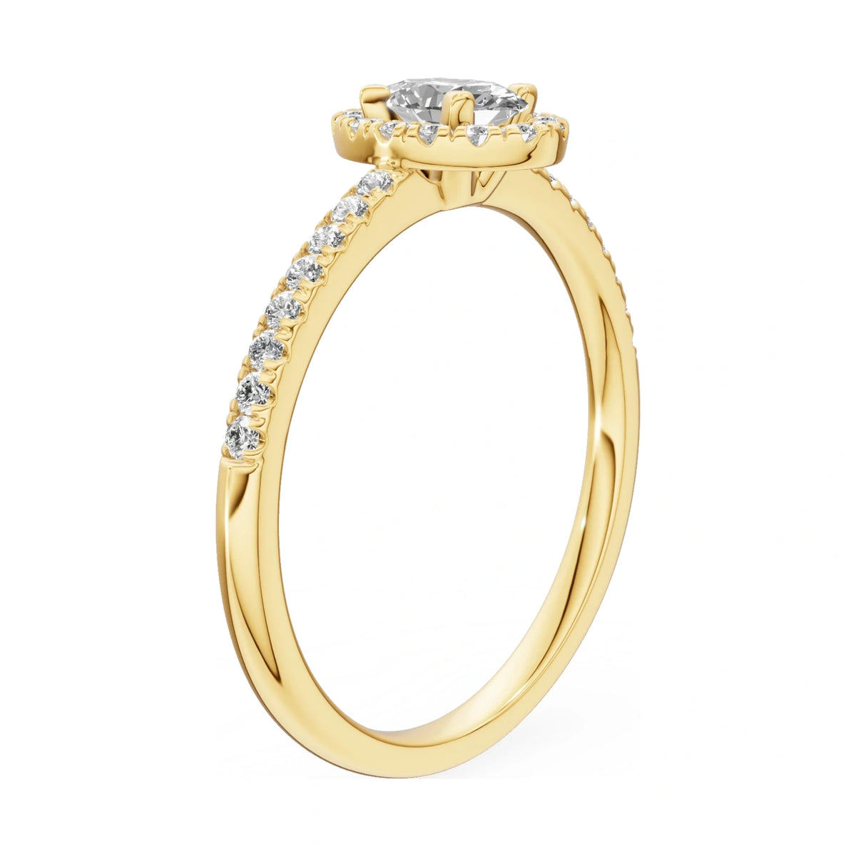 14K yellow gold GREMARI Seven Icon ring with 0.30 ct oval-cut natural diamond
