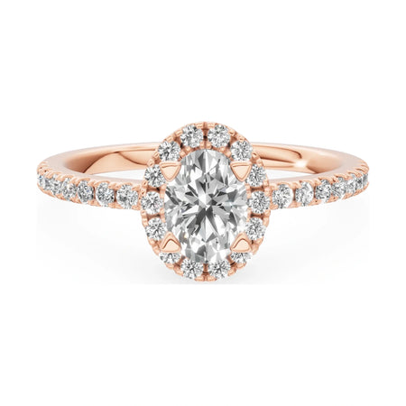GREMARI Seven Icon 14K rose gold engagement ring with 0.50 ct oval-cut natural diamond