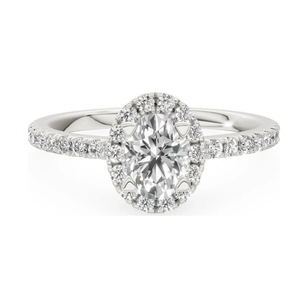 GREMARI Seven Icon 14K white gold engagement ring with 0.50 ct oval-cut natural diamond
