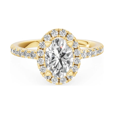 GREMARI Seven Icon 14K yellow gold engagement ring with 1.00 ct oval-cut natural diamond
