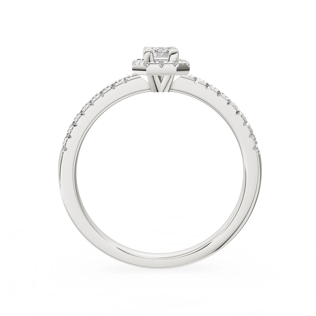 Gremari Seven Icon zásnubní prsten z bílého zlata s 0,15 ct lab-grown diamantem – Emerald