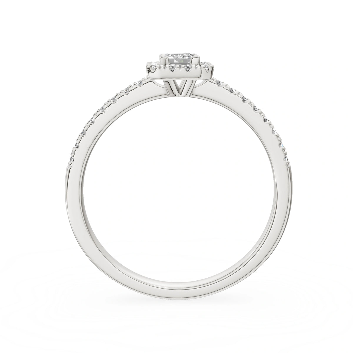 Gremari Seven Icon zásnubní prsten z bílého zlata s 0,24 ct lab-grown diamantem – Emerald