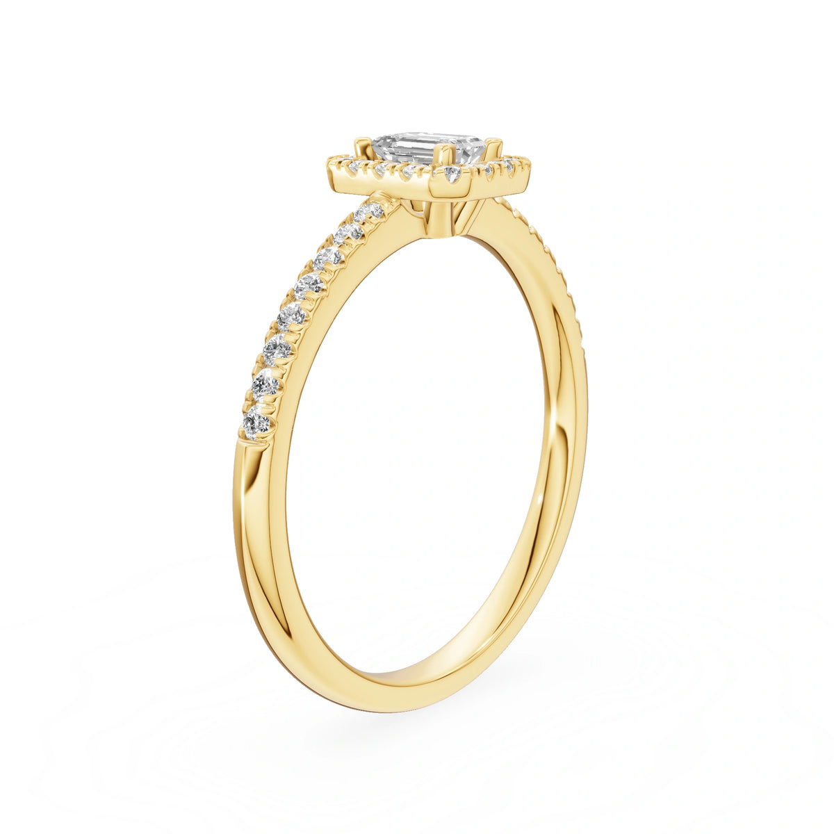 Gremari Seven Icon zásnubní prsten ze žlutého zlata s 0,24 ct lab-grown diamantem – Emerald