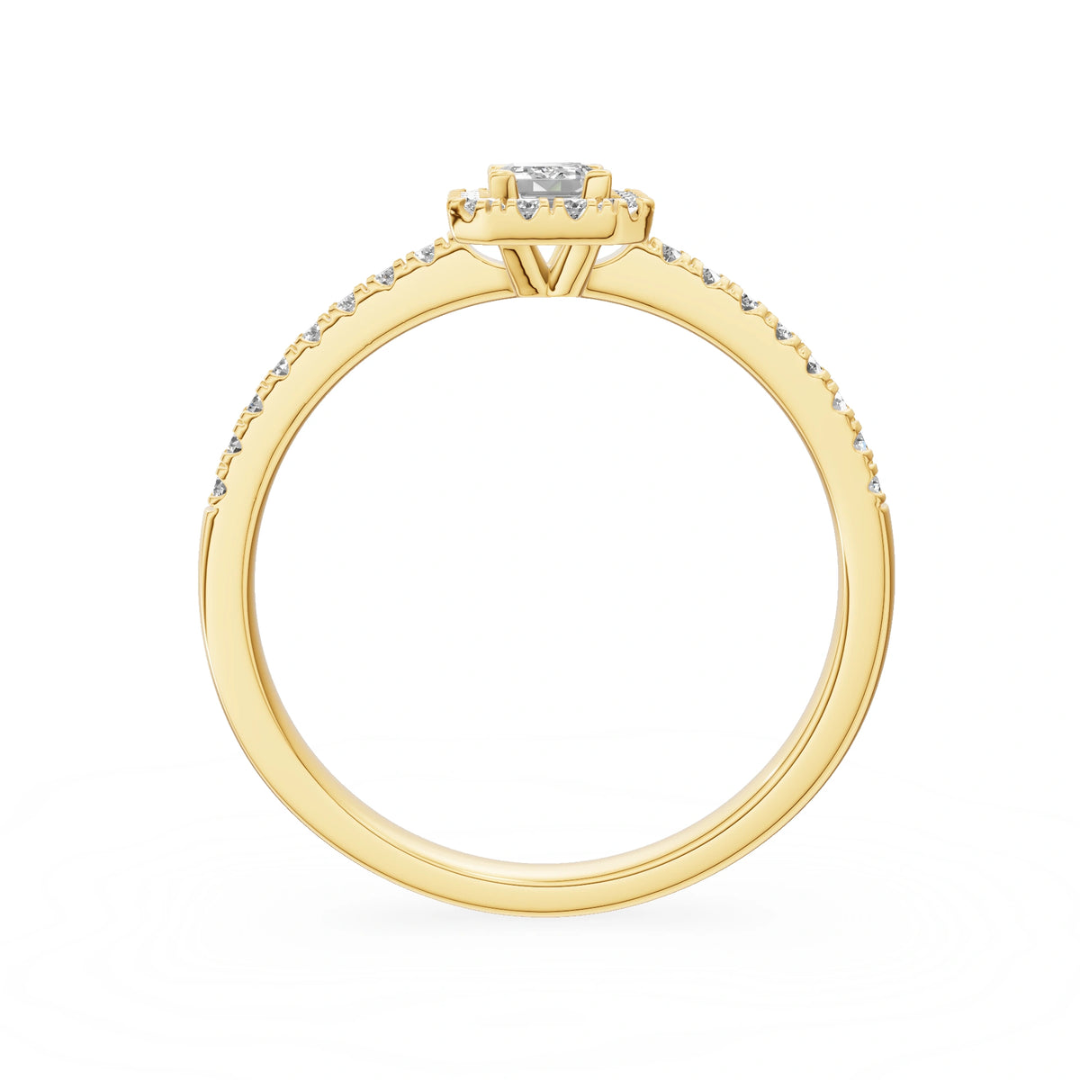 Gremari Seven Icon zásnubní prsten ze žlutého zlata s 0,24 ct lab-grown diamantem – Emerald