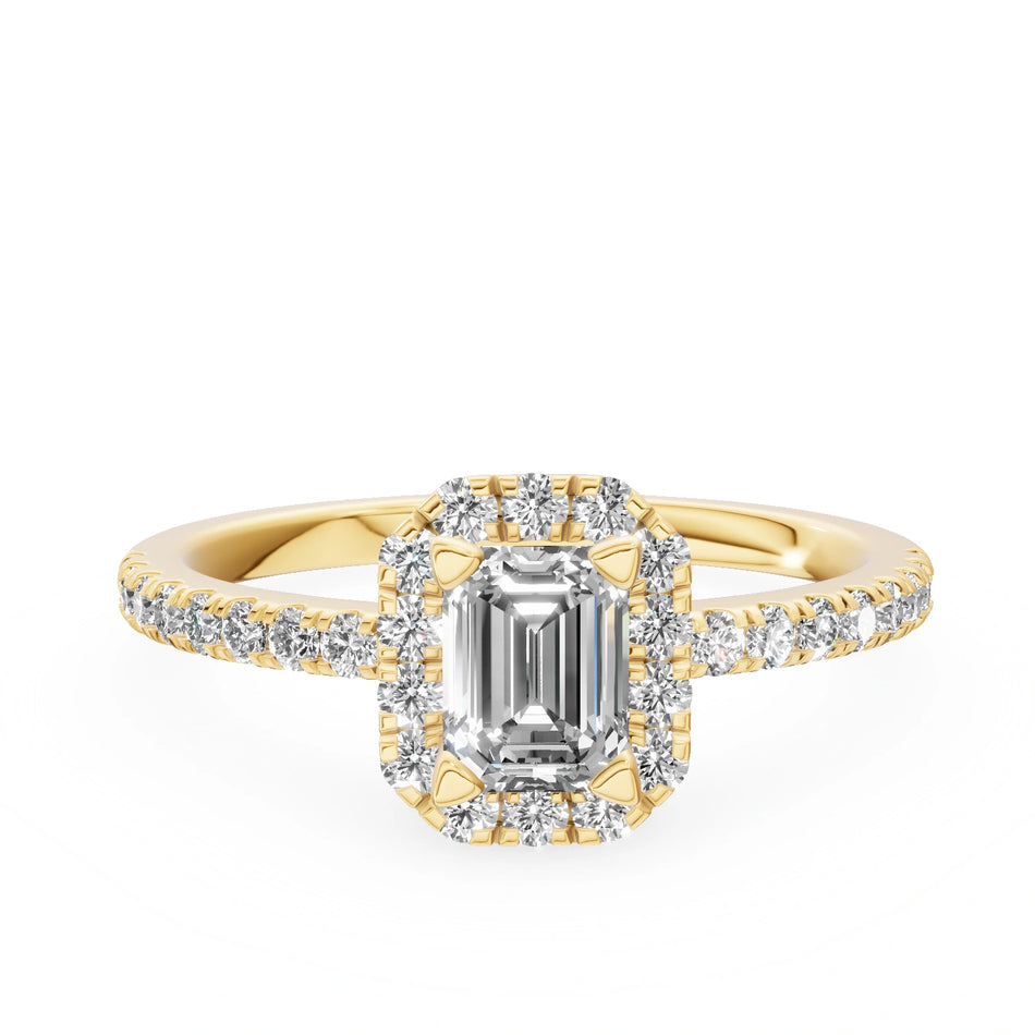 Gremari Seven Icon zásnubní prsten ze žlutého zlata s 0,50 ct lab-grown diamantem – Emerald