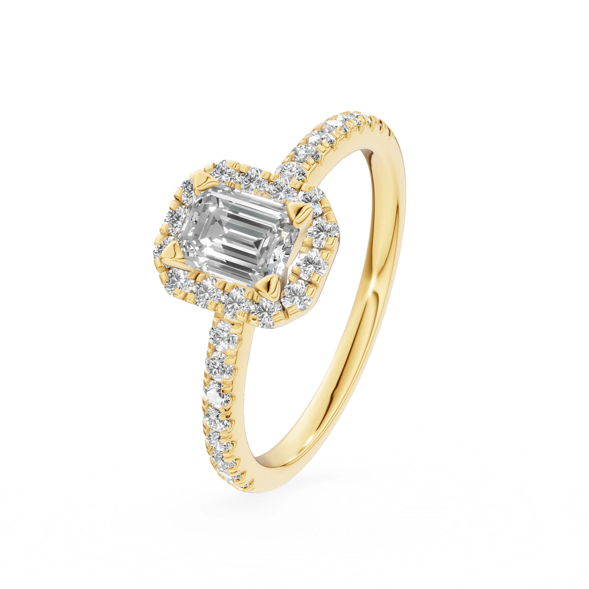 Gremari Seven Icon zásnubní prsten ze žlutého zlata s 0,50 ct lab-grown diamantem – Emerald