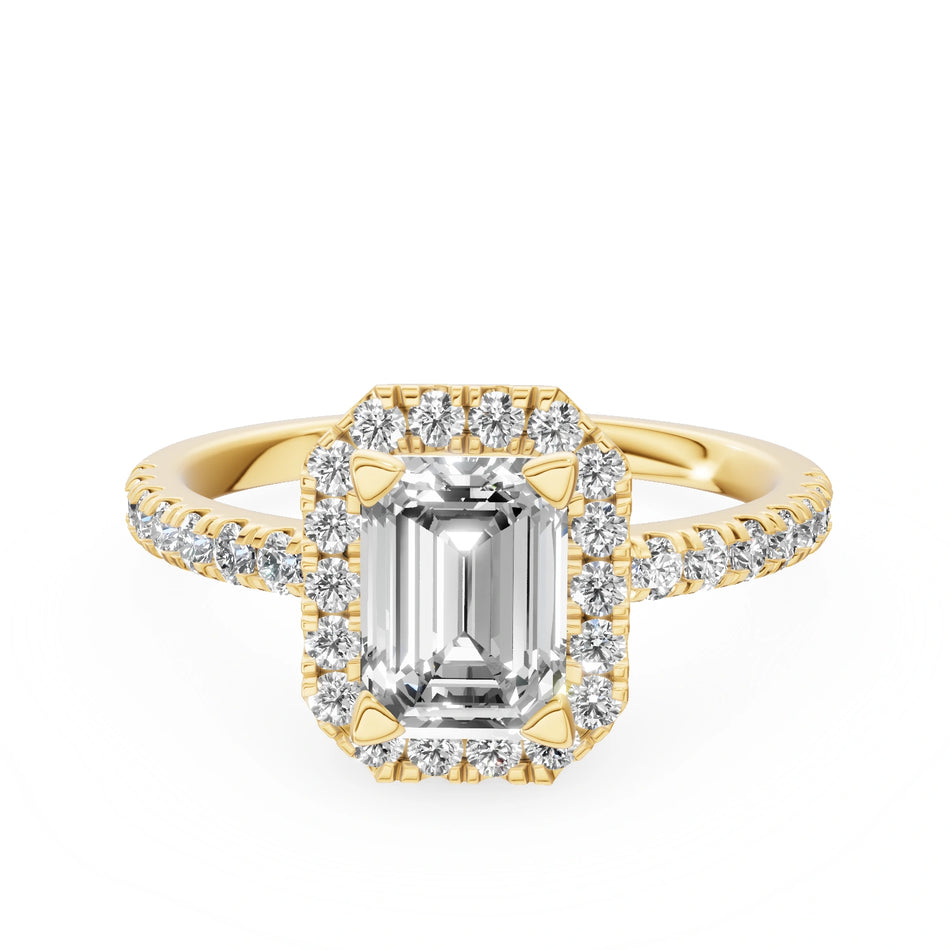 Gremari Seven Icon zásnubní prsten ze žlutého zlata s 1,00 ct lab-grown diamantem – Emerald