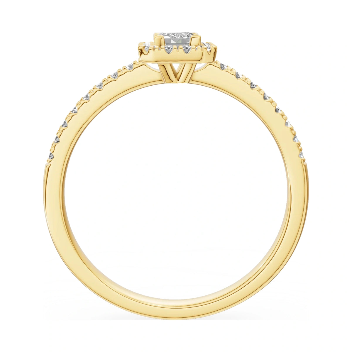 GREMARI Seven Icon emerald-cut natural diamond engagement ring in 14K yellow gold, 0.24 ct