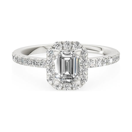 GREMARI Seven Icon 14K white gold engagement ring with 0.50 ct emerald-cut natural diamond