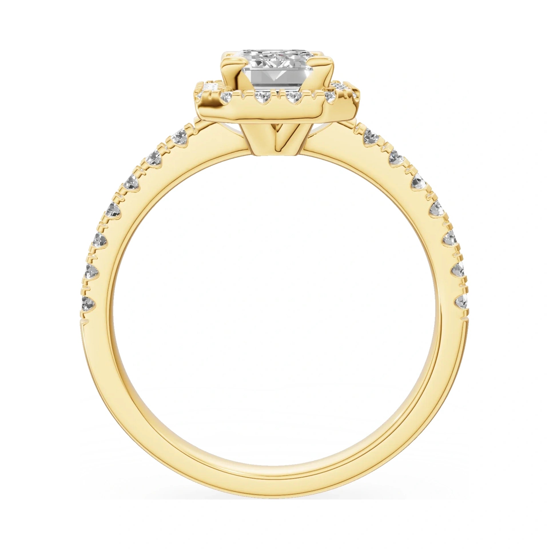 GREMARI Seven Icon emerald-cut natural diamond engagement ring in 14K yellow gold, 1.00 ct