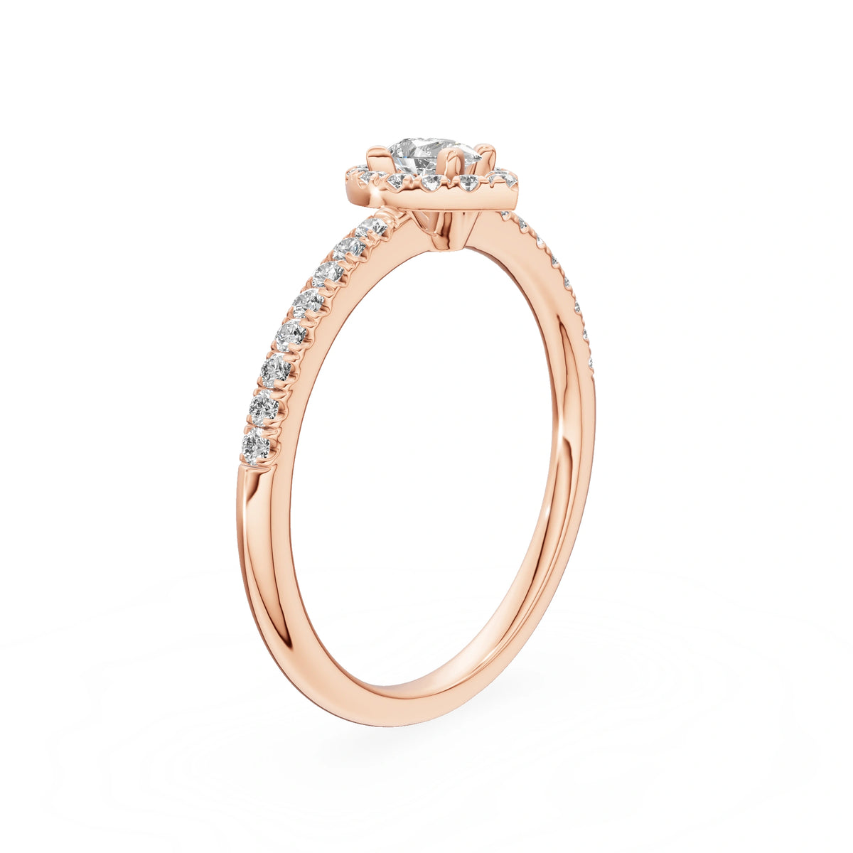 Gremari Seven Icon zásnubní prsten z růžového zlata s 0,15 ct lab-grown diamantem – Pear