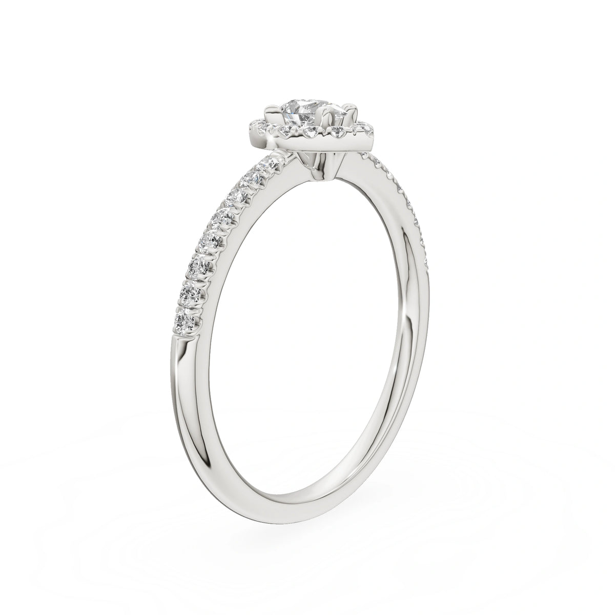 Gremari Seven Icon zásnubní prsten z bílého zlata s 0,15 ct lab-grown diamantem – Pear