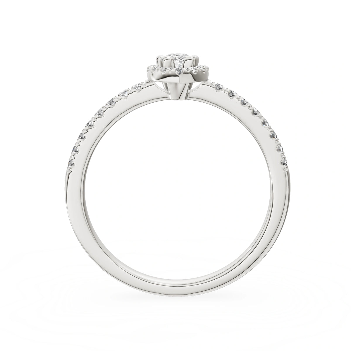 Gremari Seven Icon zásnubní prsten z bílého zlata s 0,15 ct lab-grown diamantem – Pear