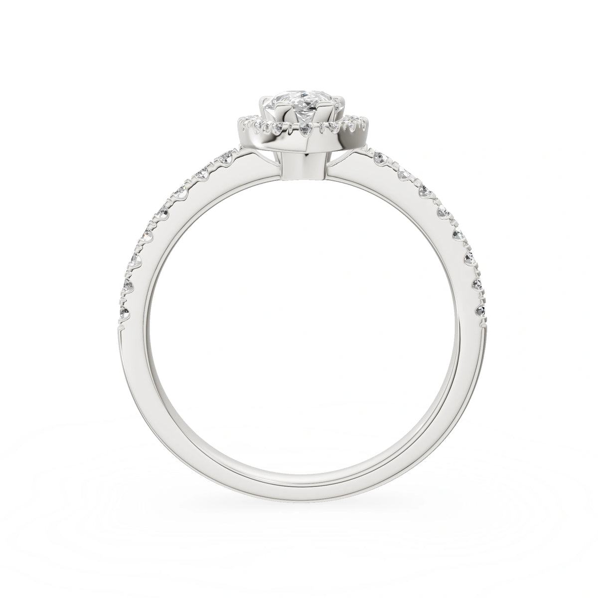 Gremari Seven Icon zásnubní prsten z bílého zlata s 0,50 ct lab-grown diamantem – Pear