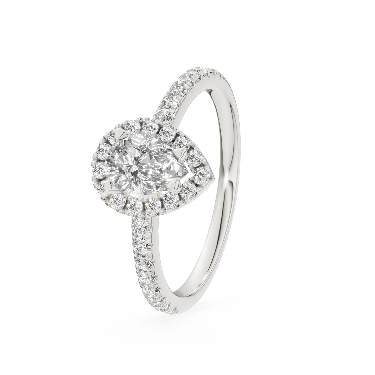 Gremari Seven Icon zásnubní prsten z bílého zlata s 0,50 ct lab-grown diamantem – Pear