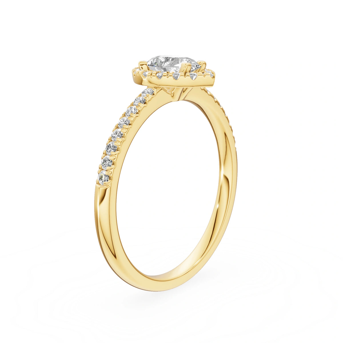 Gremari Seven Icon zásnubní prsten ze žlutého zlata s 0,30 ct lab-grown diamantem – Pear