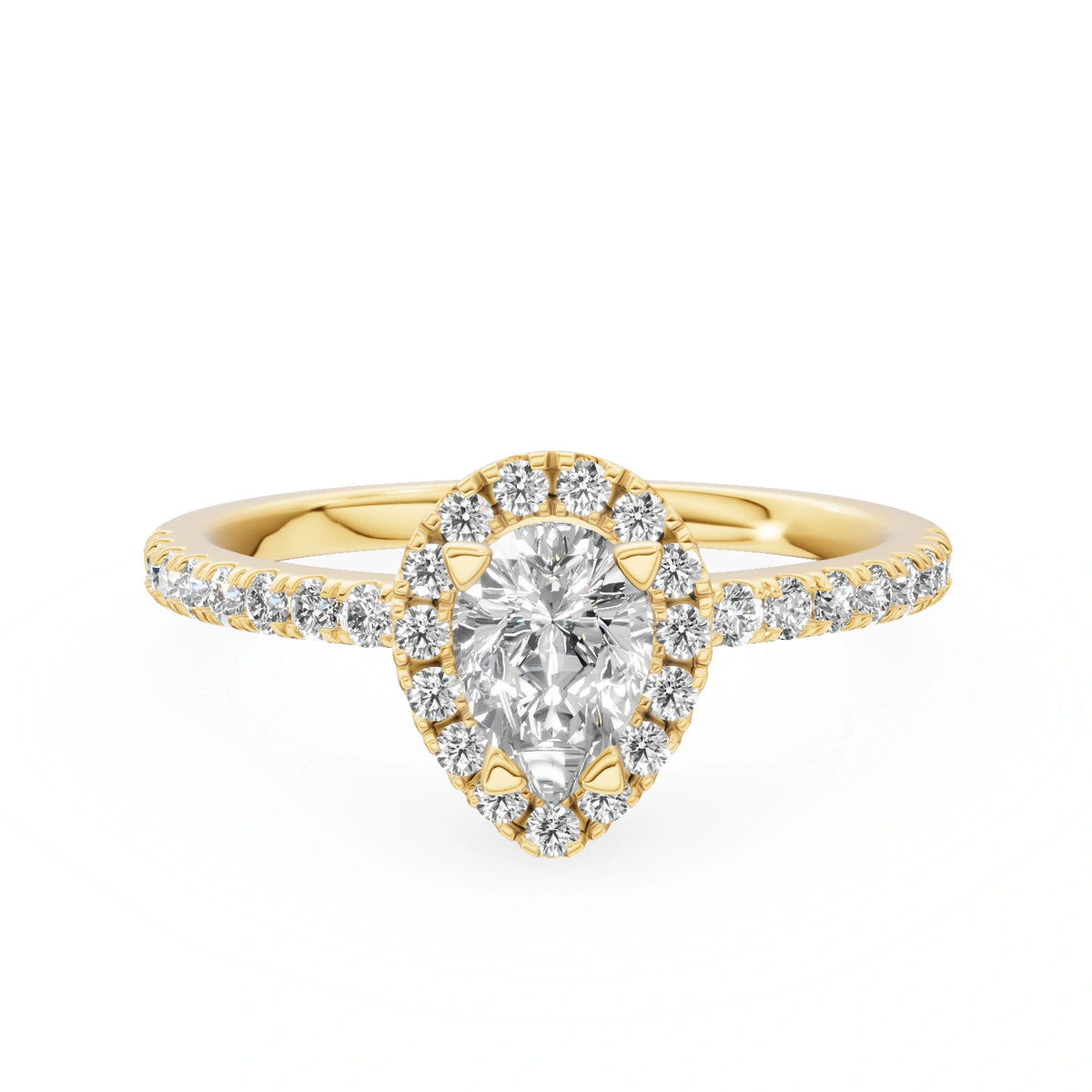 Gremari Seven Icon zásnubní prsten ze žlutého zlata s 0,50 ct lab-grown diamantem – Pear
