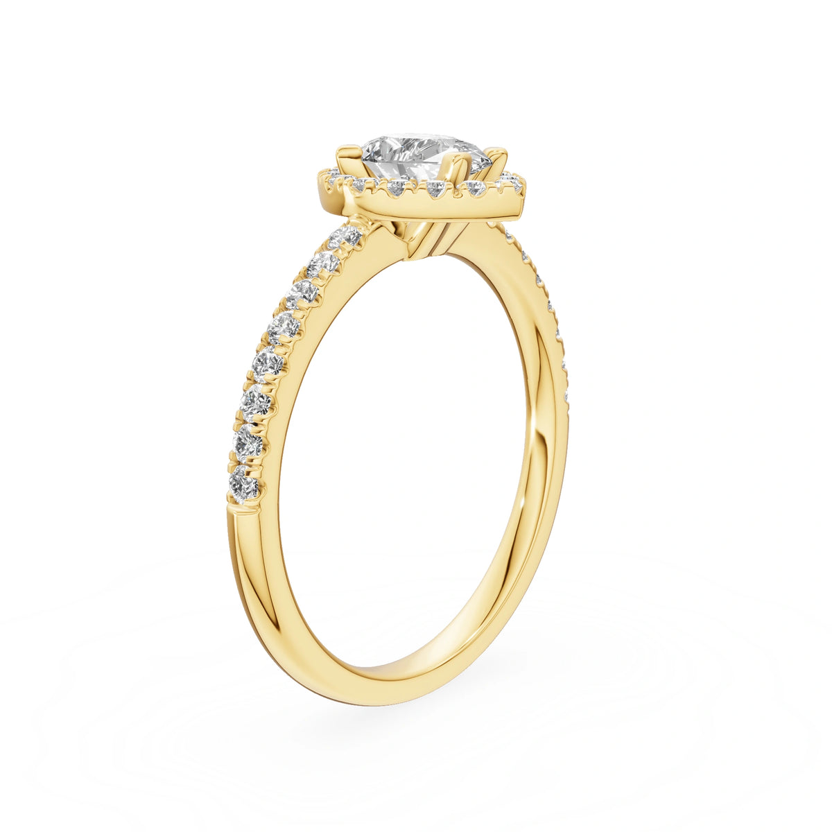 Gremari Seven Icon zásnubní prsten ze žlutého zlata s 0,50 ct lab-grown diamantem – Pear