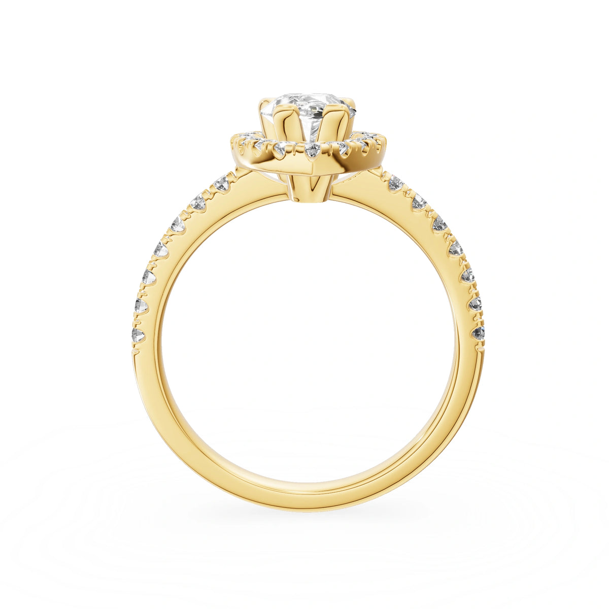 Gremari Seven Icon zásnubní prsten ze žlutého zlata s 1,00 ct lab-grown diamantem – Pear