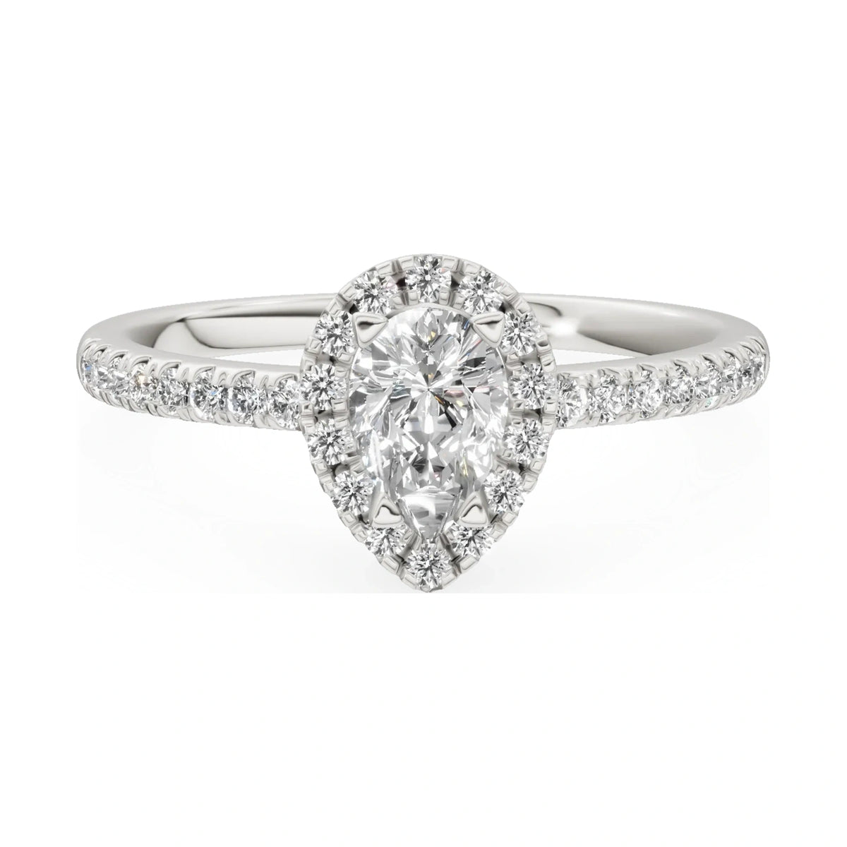 GREMARI Seven Icon 14K white gold engagement ring with 0.30 ct pear-cut natural diamond