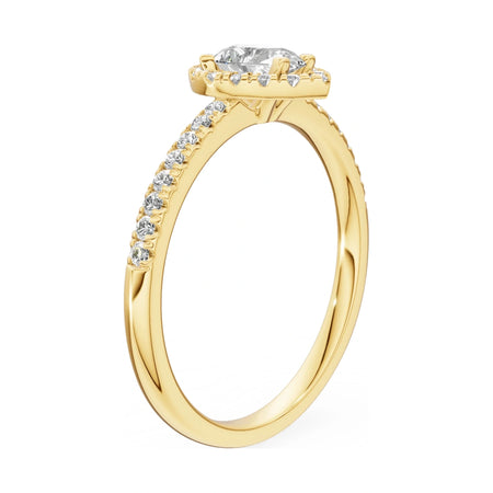 14K yellow gold GREMARI Seven Icon ring with 0.30 ct pear-cut natural diamond