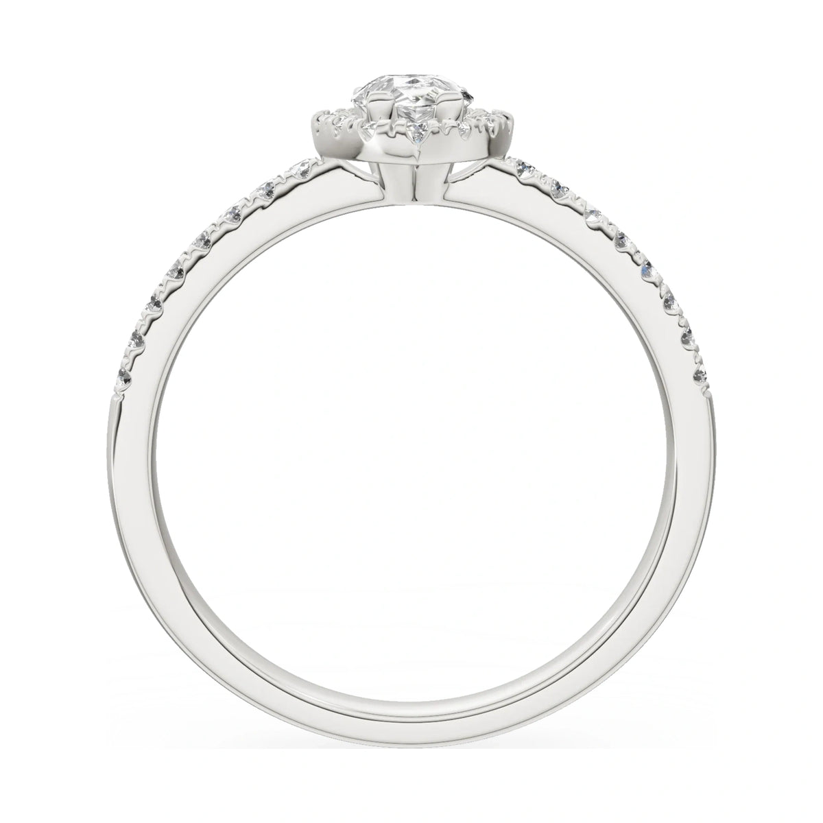 GREMARI Seven Icon pear-cut natural diamond engagement ring in 14K white gold, 0.30 ct