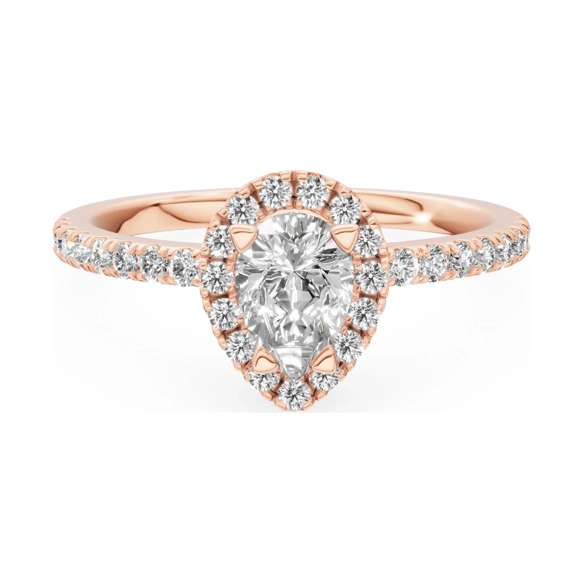 GREMARI Seven Icon 14K rose gold engagement ring with 0.50 ct pear-cut natural diamond