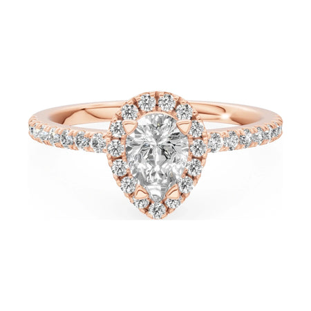 GREMARI Seven Icon 14K rose gold engagement ring with 0.50 ct pear-cut natural diamond
