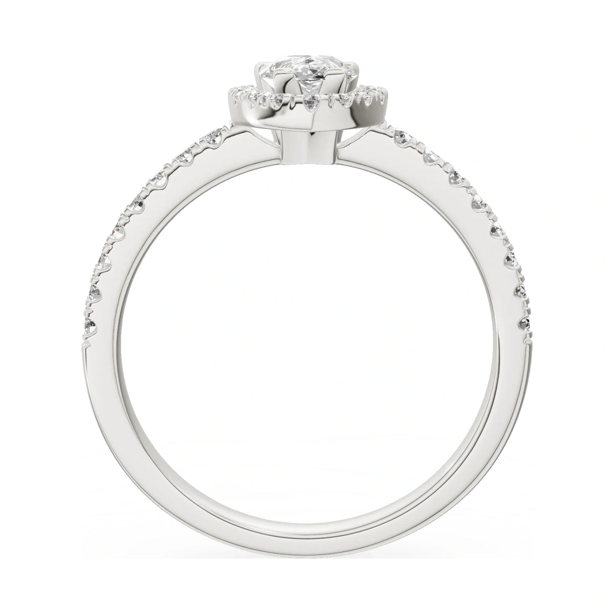 GREMARI Seven Icon pear-cut natural diamond engagement ring in 14K white gold, 0.50 ct
