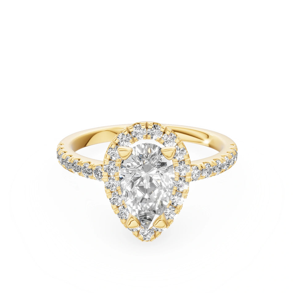 Gremari Seven Icon zásnubní prsten ze žlutého zlata s 1,00 ct přírodním diamantem – Pear