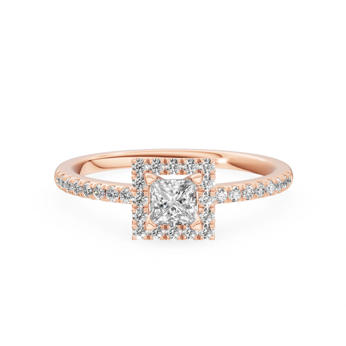 Gremari Seven Icon zásnubní prsten z růžového zlata s 0,30 ct lab-grown diamantem – Princess