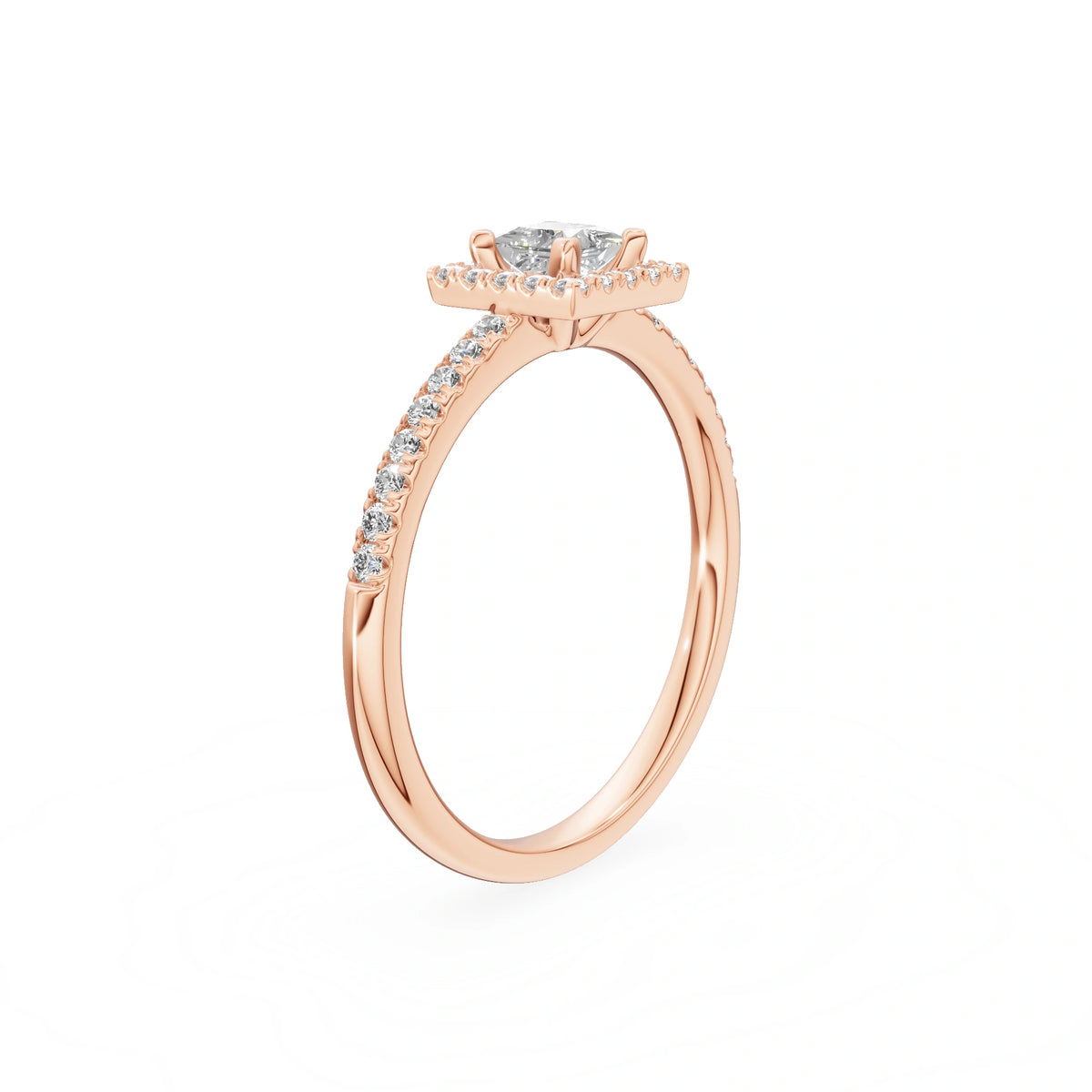 Gremari Seven Icon zásnubní prsten z růžového zlata s 0,30 ct lab-grown diamantem – Princess