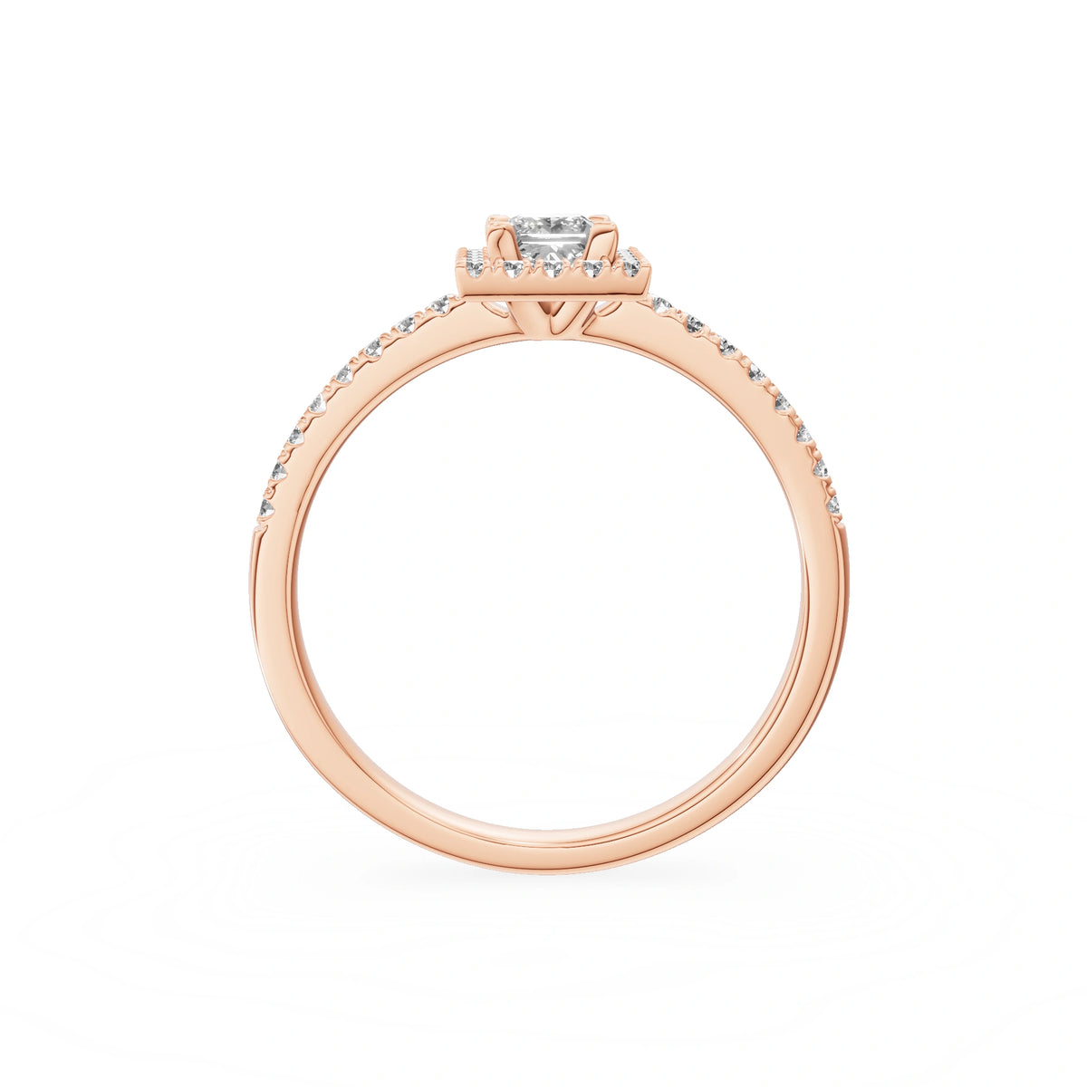 Gremari Seven Icon zásnubní prsten z růžového zlata s 0,30 ct lab-grown diamantem – Princess