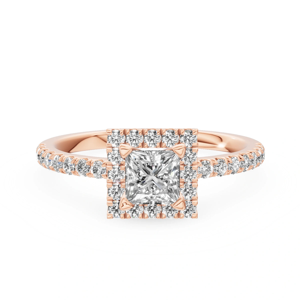 Gremari Seven Icon zásnubní prsten z růžového zlata s 0,50 ct lab-grown diamantem – Princess