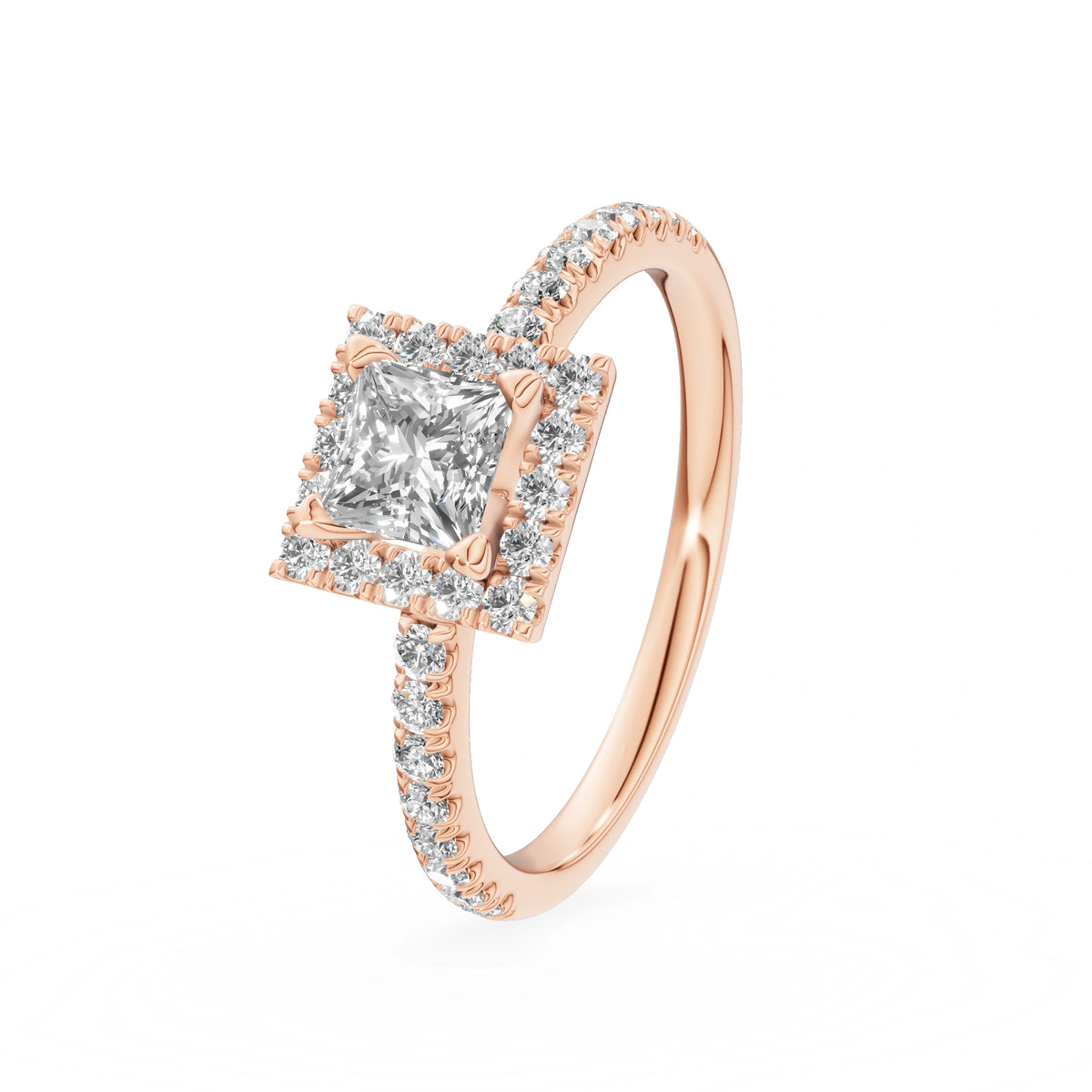 Gremari Seven Icon zásnubní prsten z růžového zlata s 0,50 ct lab-grown diamantem – Princess