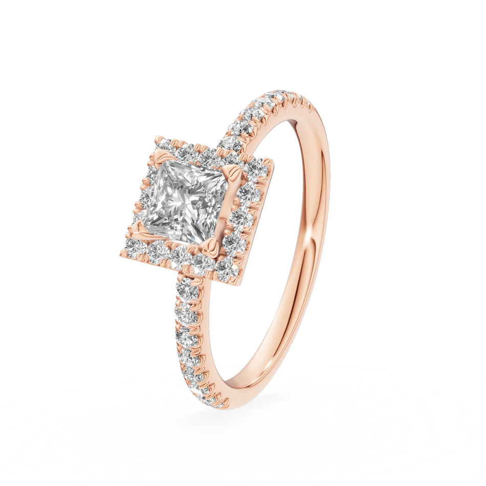 Gremari Seven Icon zásnubní prsten z růžového zlata s 0,50 ct lab-grown diamantem – Princess